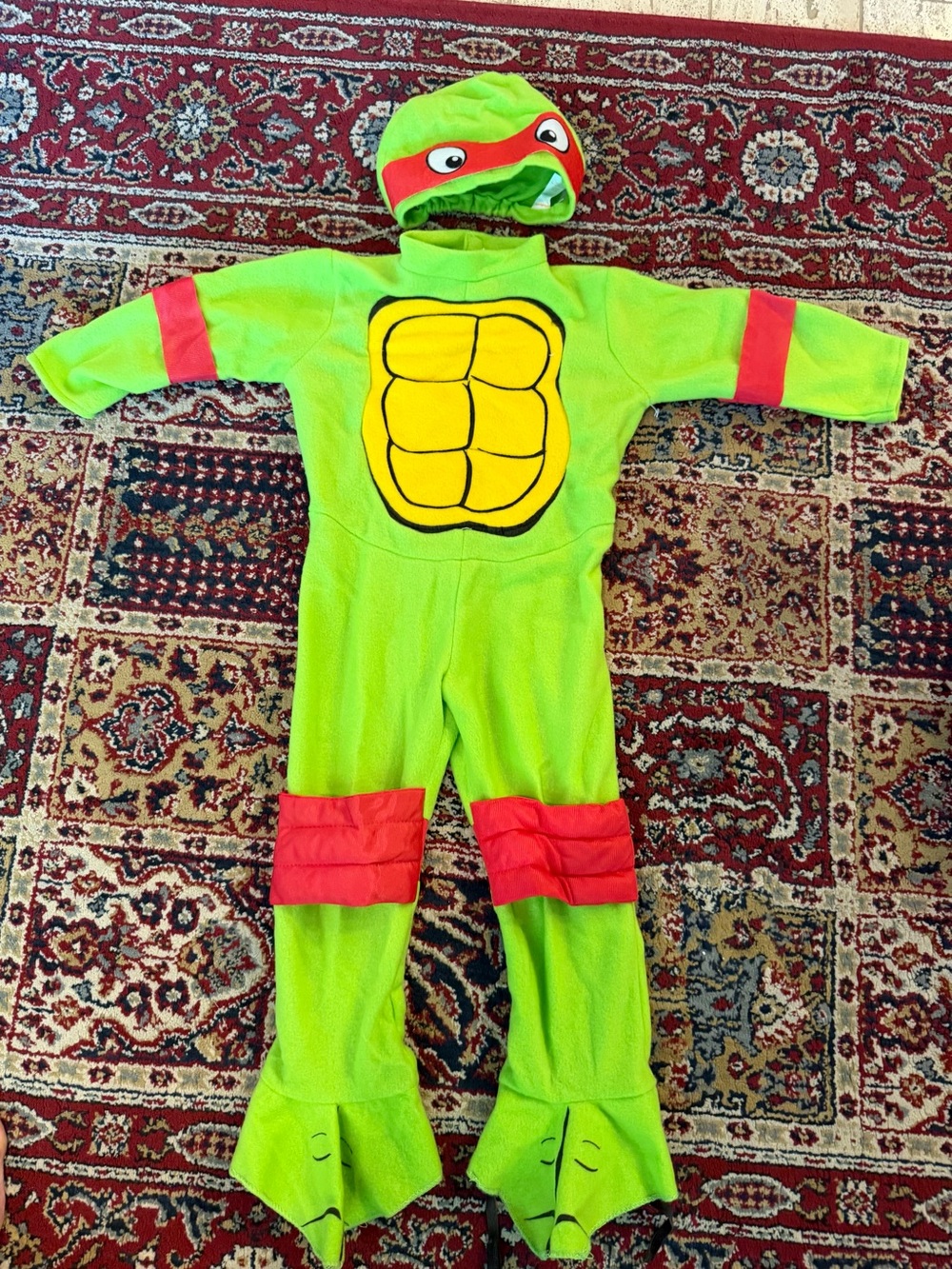 Nickelodeon Bright Green and Red Turtle Costume with Yellow Shell